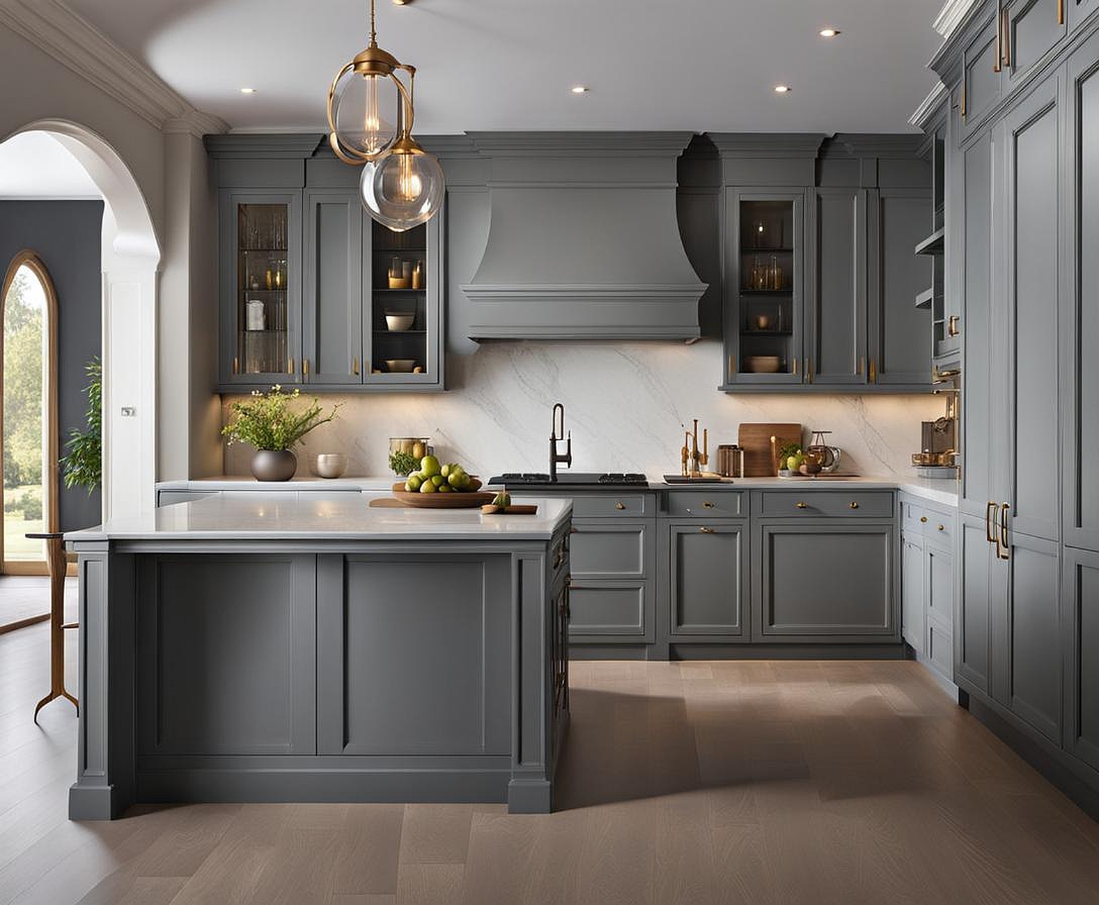 Clean Paint Colors That Stunningly Highlight Grey Kitchen Cabinets ...